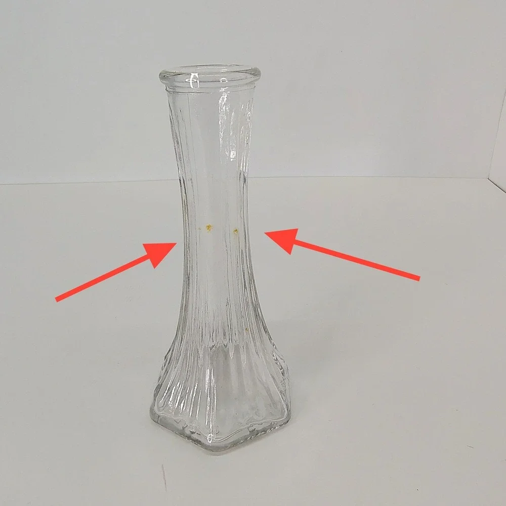 EO BRODY Bud Vase Ribbed Glass Floral Vase Table Decor 6
